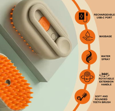 Cepillo para mascotas con manija x2